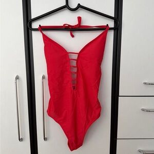 Hollister Vibrant Red one piece swimsuit